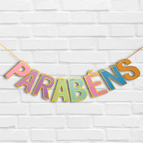 Faixa Parabéns Colorido - 2m - 1 unidades - Silver Festas - Rizzo