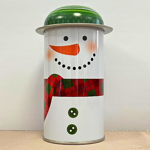 Lata De Metal De Natal - Boneco de Neve Cachecol - 5,5x11cm - 1 unidade - Rizzo
