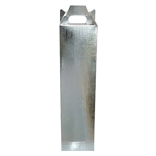 Caixa Garrafa P Prata Texturizada 23x6x6cm - 10 unidades - Assk - Rizzo