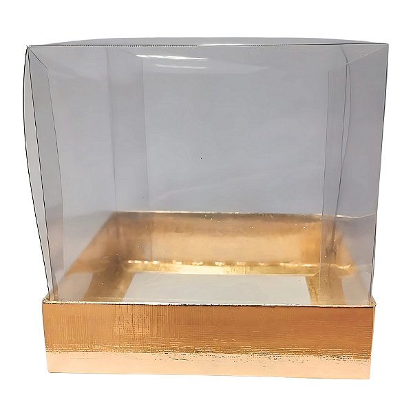 Caixa Para Bolo Pvc Base Rose Texturizada - 20x20x20cm - 1 unidade - Assk - Rizzo
