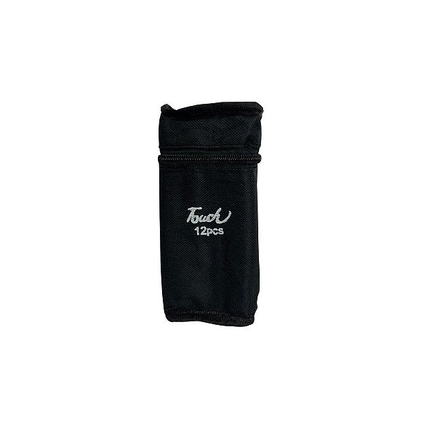 Kit Canetinhas Marcadores Para Colorir Touch Com Estojo Preto - 8x17x6cm - 12 unidades - Rizzo