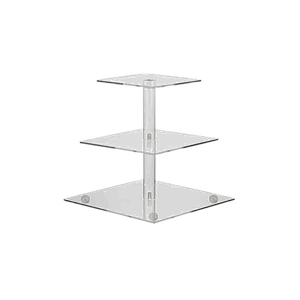 Suporte de Acrílico Quadrado com LED - 3 Camadas - 1 unidade - Silver Festas - Rizzo