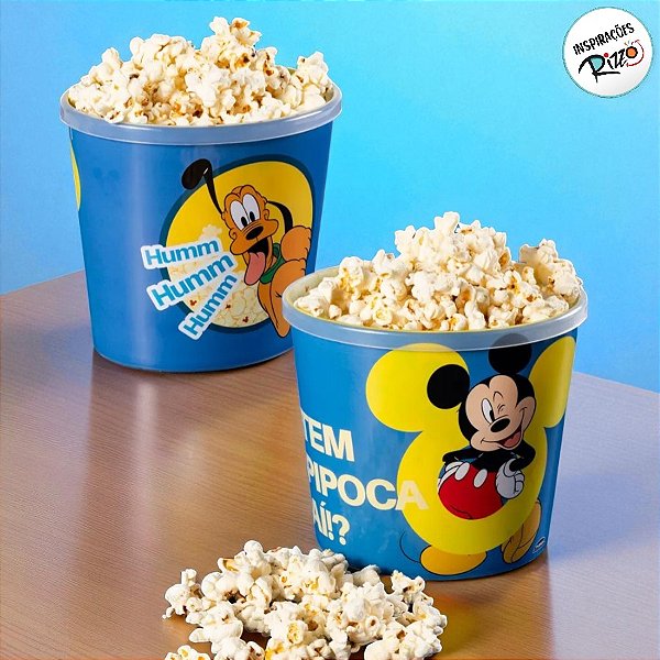 Balde de Pipoca - Mickey e Pluto - 2,1l - 1 unidade - Disney Original - Rizzo