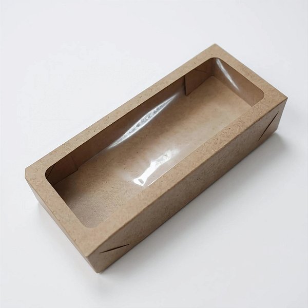 Caixa Retangular com Visor - Kraft - 27x11x4,5cm - 20 unidades - Rizzo - Rizzo