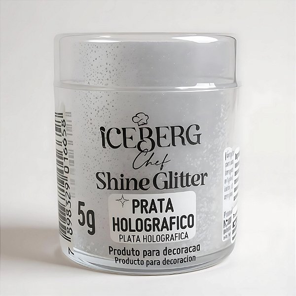 Shine Glitter Prata Holográfico - 5g - 1 unidades - Iceberg - Rizzo