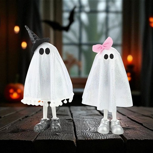 Enfeite Decorativo Halloween - Fantasmas Bella E Olavo - 29x8cm - 1 unidade - Cromus - Rizzo