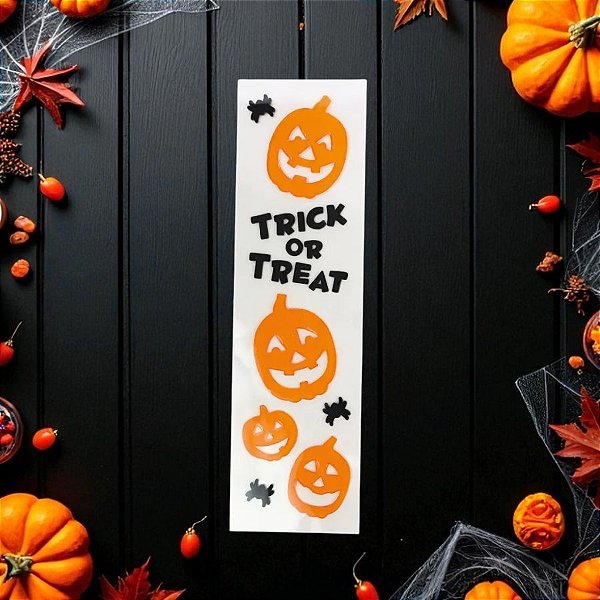 Adesivo De Gel Decorativo De Halloween - Trick or Treat Abóboras - 1 unidade - Cromus - Rizzo