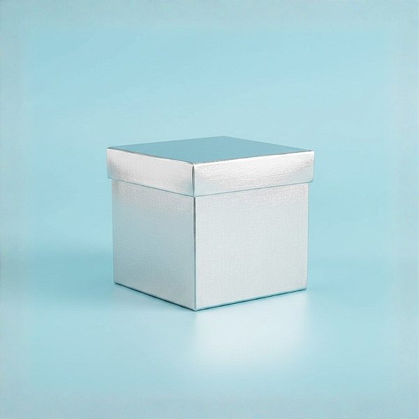 Caixa Cubo Para Presente Metalizada Prata - 4x4x4cm - 10 unidades - Assk - Rizzo