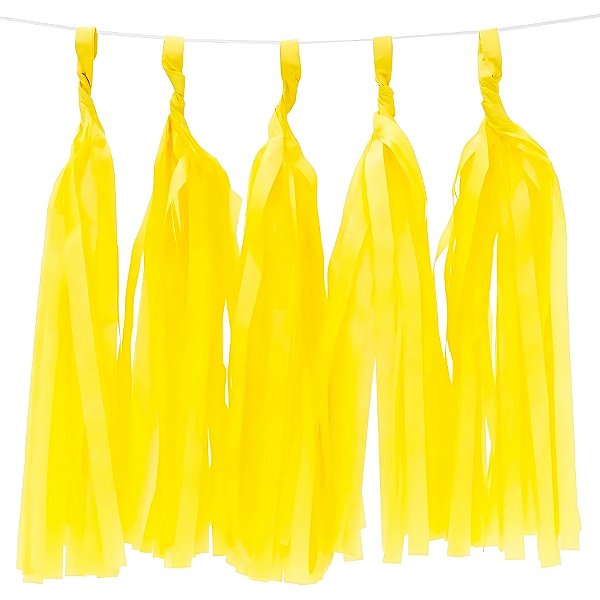 Franja Decorativa De Papel - Amarelo - 25x35cm - 5 unidades - Mesa Festa - Rizzo