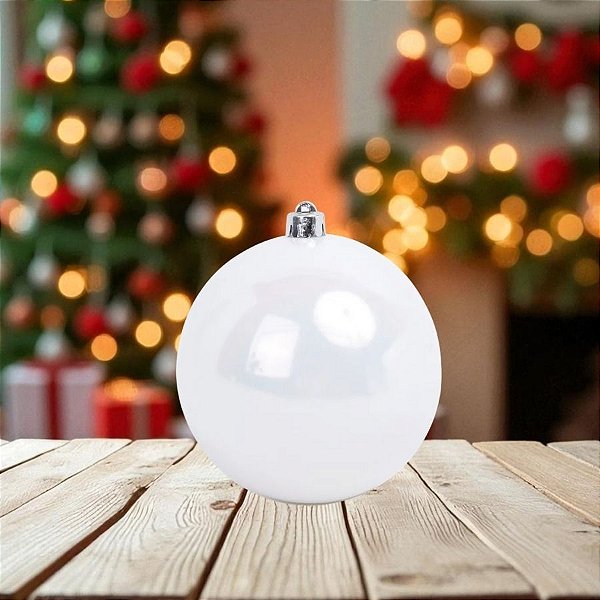 Bola De Natal - Branco Perolado - 10cm - 4 unidades - Cromus - Rizzo