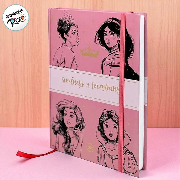 Caderno de Anotações A5 - Princesas - 135x191mm - 366 Folhas - 1 unidade - Disney Original - Rizzo
