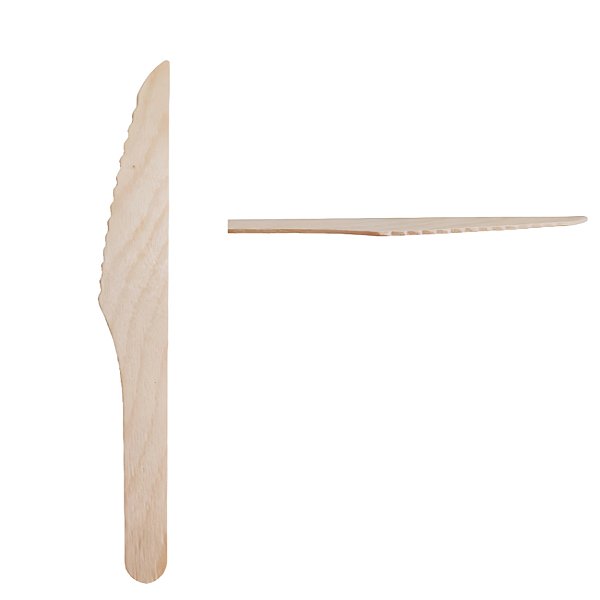 Faca de Madeira Para Refeição - 16cm - 25 unidades - Theoto - Rizzo