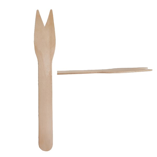 Garfo de Madeira Para Petisco - 12cm - 50 unidades - Theoto - Rizzo
