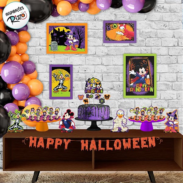 Kit Festa Fácil - Mickey Mouse Halloween - 40 Itens - 1 unidade - Disney Original - Rizzo
