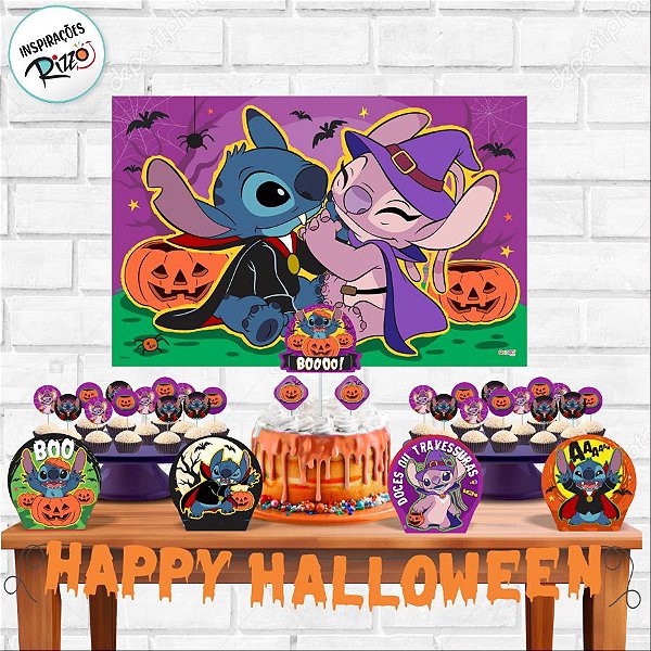 Kit Festa Fácil - Stitch Halloween - 33 Itens - 1 unidade - Disney Original - Rizzo