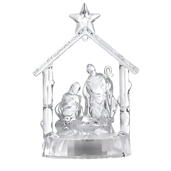 Enfeite Decorativo com Led - Mini Presépio Transparente - 8x12x5cm - 1 unidade - Artlille - Rizzo