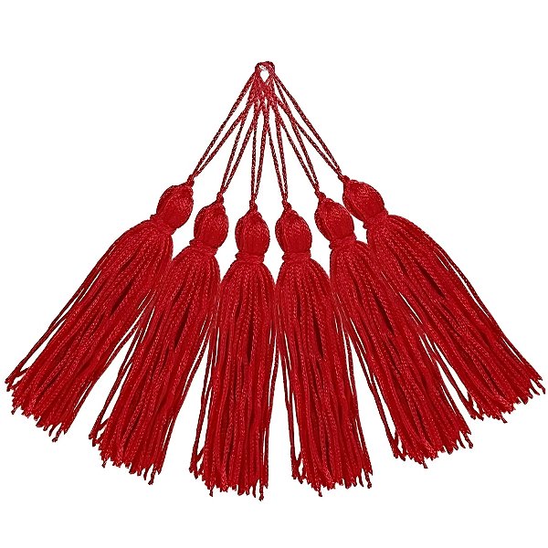 Tassel Decorativo Artesanal - Vermelho - 13cm - 12 unidades - Artlille - Rizzo