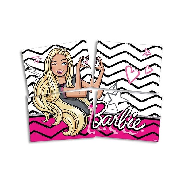 Painel Decorativo 4 Lâminas - Barbie - 128x90cm - 1 unidade - Festcolor - Rizzo