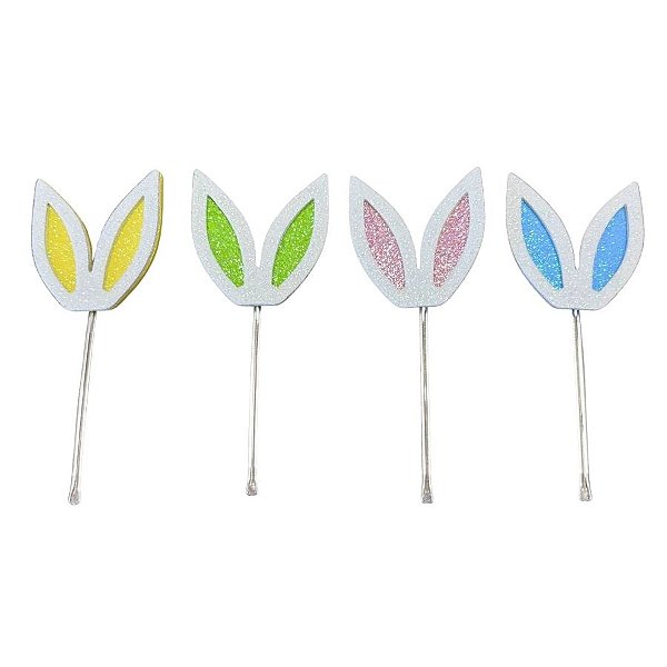 Pick Decorativo para Doces - Orelha de Coelho - 8 unidades - Rizzo
