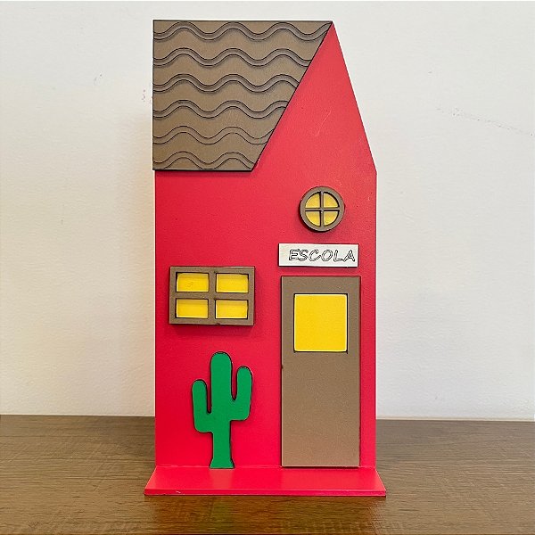 Escola em MDF Vermelho De Festa Junina - 12,5x25cm - 1 unidades - Rizzo