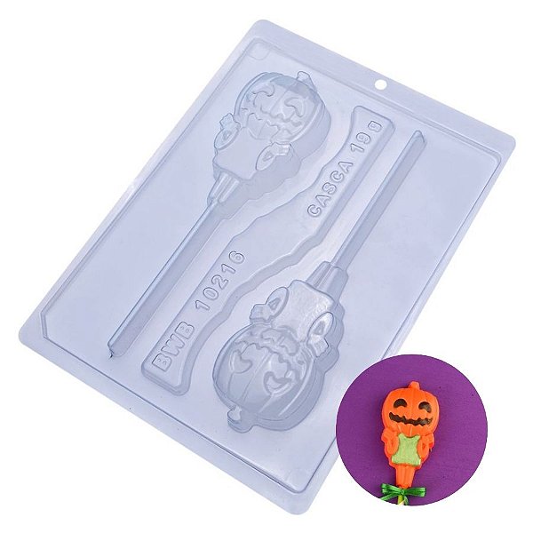 Forma Especial de Acetato  - Pirulito Abóbora Halloween - Cód 10216 - 3 unidades - BWB - Rizzo