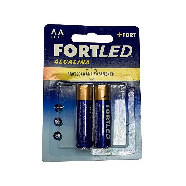 Pilha Alcalina Média (AA) 1,5V  - 2 unidades - Fortled  - Rizzo