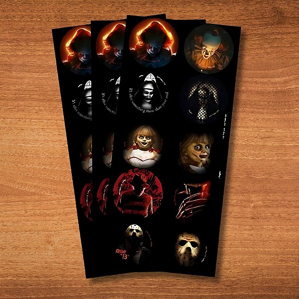 Adesivo Redondo - Halloween Horror - 4x4cm - 30 unidades - Regina - Rizzo