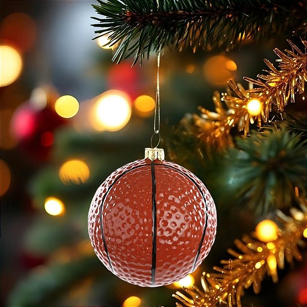 Enfeite Para Pendurar - Bola de Basquete -  8cm - 1 unidades - Cromus - Rizzo
