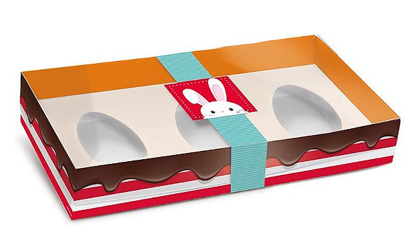 Caixa New Practice de Colher para Três Meio Ovo Mini 50g Adoleta 06 unidades - Cromus Páscoa - Rizzo Embalagens