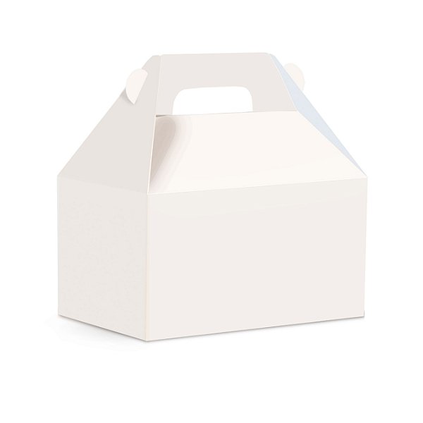 Caixa Maleta Kids P 9x6x9cm Branco Liso - 10 unidades - Cromus - Rizzo Embalagens