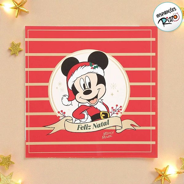 Guardanapo de Papel - Mickey de Natal - 32,5x32,5cm - 20 unidades - Disney Original - Rizzo
