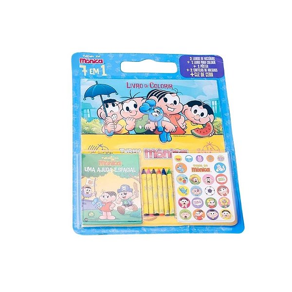 Kit 7 em 1 Para Ler e Colorir - Turma da Mônica - 47x32cm - 1 unidade - Culturama  - Rizzo