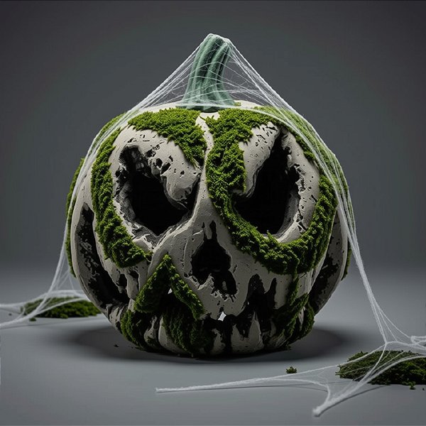Enfeite Decorativo Halloween - Lanterna De Abóbora Com Musgo - 21x18,5cm - 1 unidade - Cromus - Rizzo