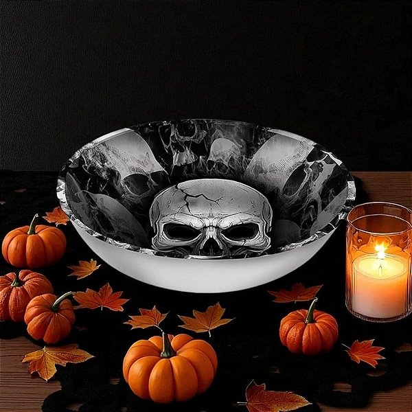 Enfeite Decorativo Halloween - Bandeja Caveira Malvada - 30x6cm - 1 unidade - Cromus - Rizzo
