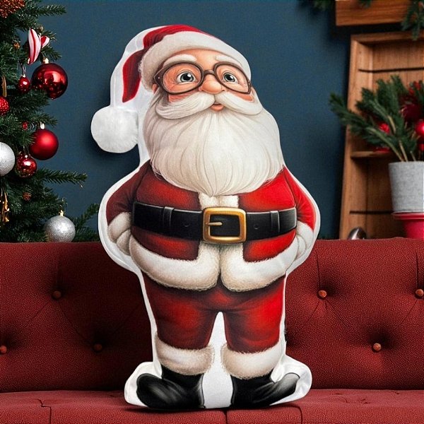Almofada Papai Noel com Pom Pom - 35x58cm - 1 unidades - Rizzo