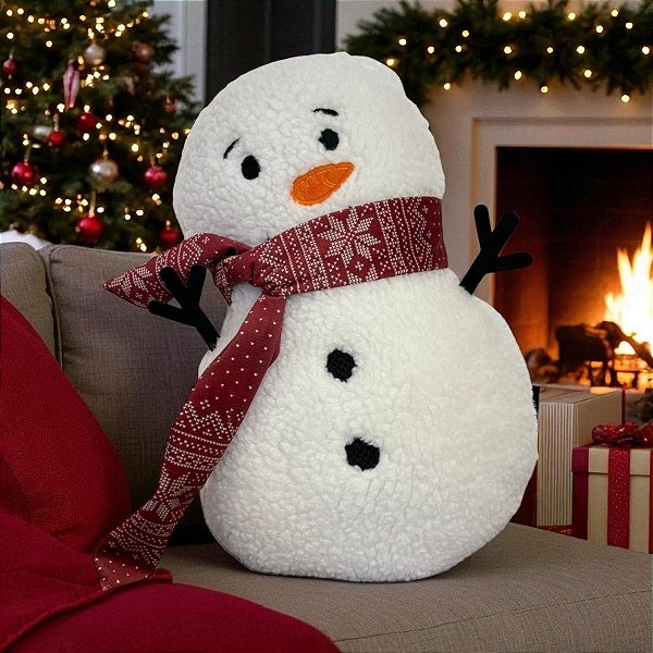 Almofada de Natal - Boneco de Neve - 30x46cm - 1 unidades - Rizzo