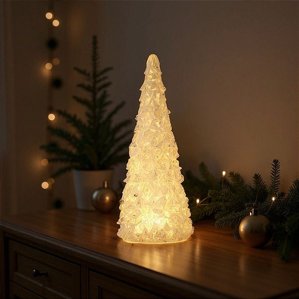 Árvore De Natal De Acrílico - LED cor Quente - 36cm - 1 unidade - Cromus - Rizzo