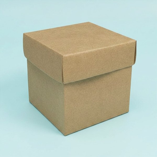 Caixa Cubo Para Panetone e Presente - G 10x10x10cm - Kraft - 10 unidades - Assk - Rizzo