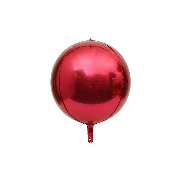 Balão de Festa Metalizado 22" 56cm - Órbita 4D Vermelho - 1 unidade - Partiufesta  - Rizzo