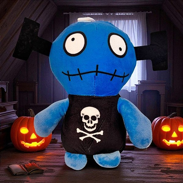 Monstrinho de Pelúcia - Azul e Preto - 21cm - 1 unidade - Rizzo