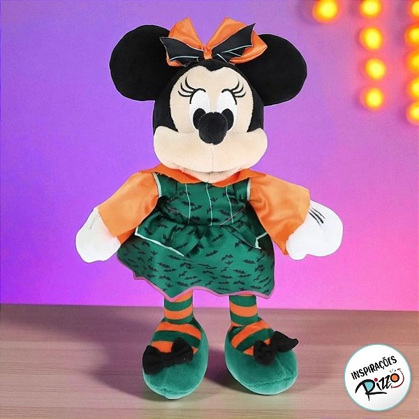 Pelúcia Minnie Halloween - Morceguinhos - 30cm - 1 unidade - Disney Original - Rizzo