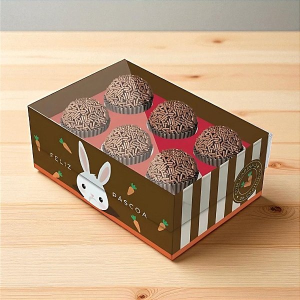 Caixa Com Visor Para Docinhos - Coelinho Sai Da Toca - 8 unidades - Cromus - Rizzo