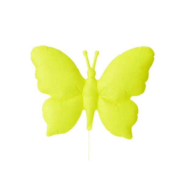 Balão de Festa Metalizado 40" 100cm - Borboleta Amarelo Neon - 1 unidade - Partiufesta - Rizzo