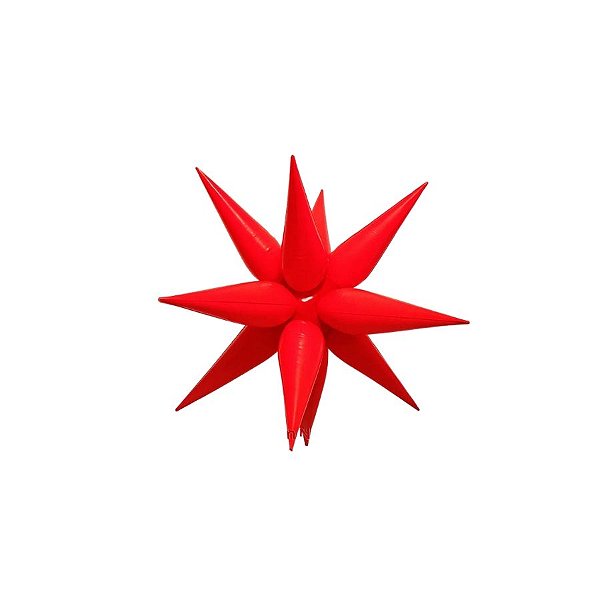 Balão de Festa Metalizado 19" 50cm - Sputnik Vermelho Neon  - 1 unidade - Partiufesta - Rizzo