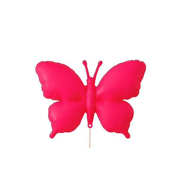Balão de Festa Metalizado 26" 65cm - Borboleta Pink Neon  - 1 unidade - Partiufesta - Rizzo