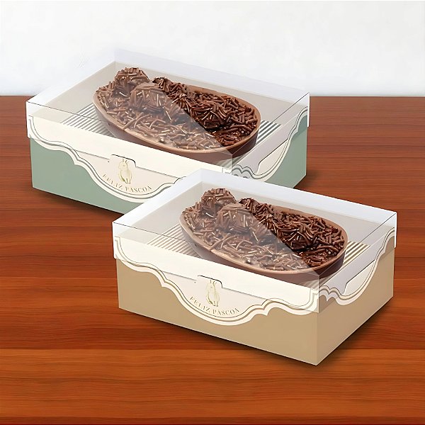 Caixa New Practice para Meio Ovo - Lavie Composê - Sálvia e Amêndoa - 6 unidades - Cromus - Rizzo