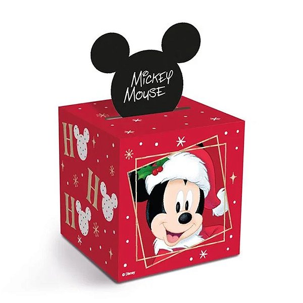 Caixa Pop Up - Natal Mágico Mickey - G 14x14x16,5cm - 1 unidade - Disney Original - Rizzo