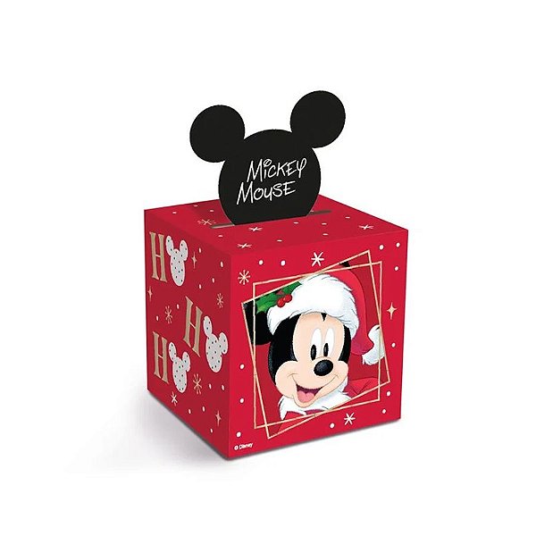 Caixa Pop Up - Natal Mágico Mickey - M 9x9x11cm - 1 unidade - Disney Original - Rizzo