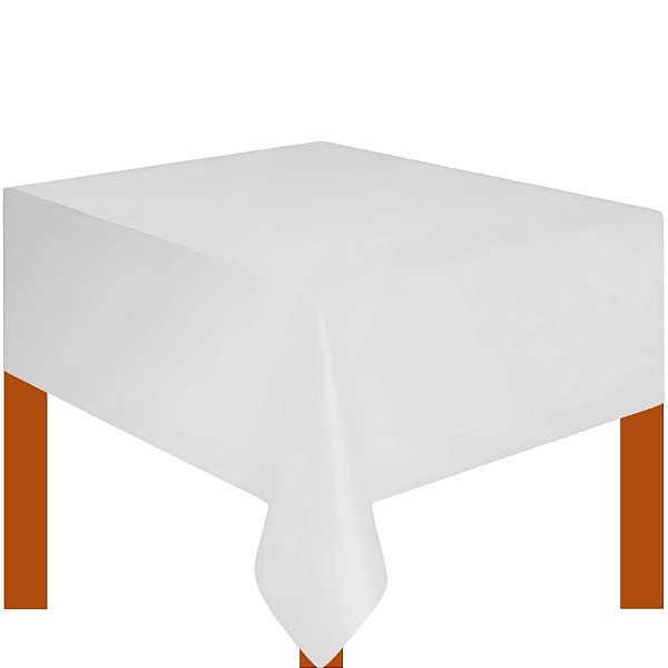 Toalha de Mesa de Plástico Laminado - Branco - 1,37x1,83m - 1 unidades - Artlille - Rizzo