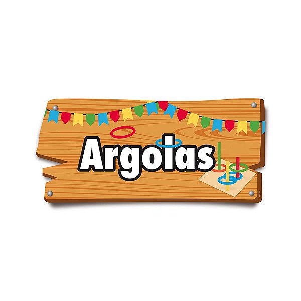 Placa de Sinalização Argolas Festa Junina - 01 unidade - Cromus - Rizzo Festas